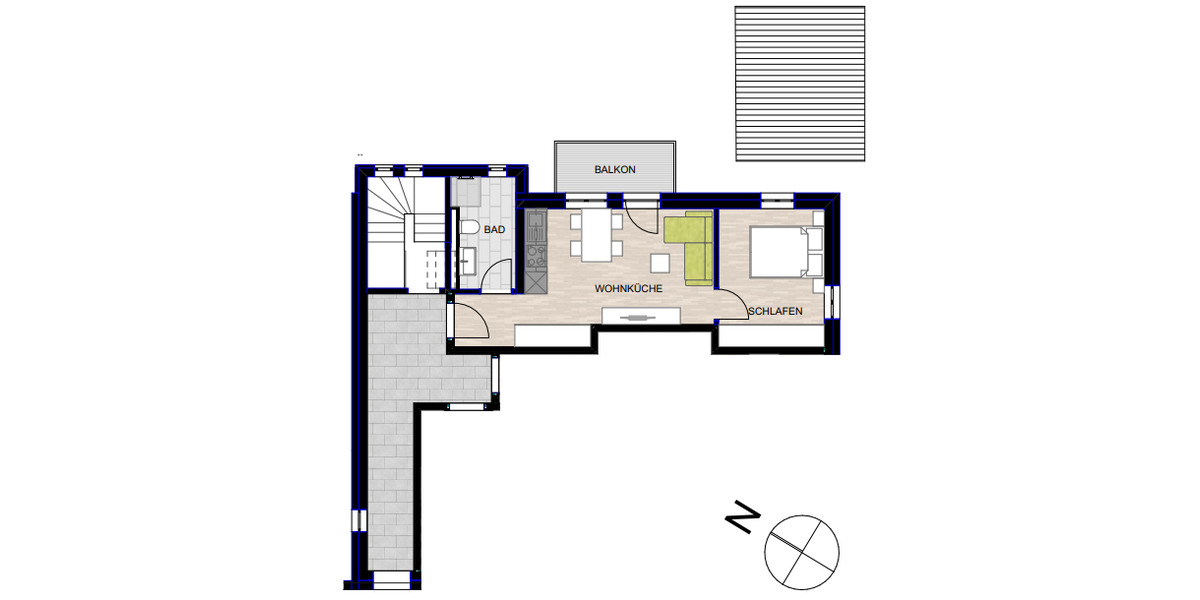 Etagenwohnung Tuttlingen - 2 Zimmer, 38 m&sup2;, 500&euro; | Angebot:25563186