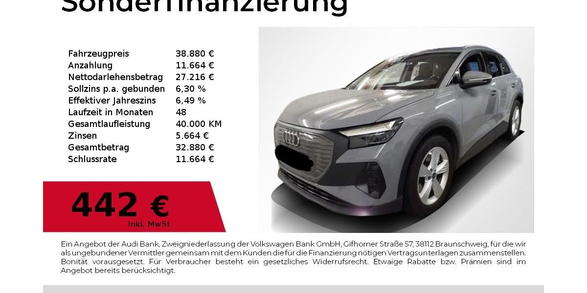 Audi Q4 e-tron 30.400 km 38.880 &euro; Nürnberg 90411