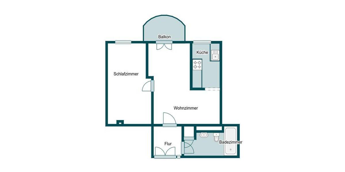 Etagenwohnung Chemnitz Hilbersdorf - 2 Zimmer, 43 m&sup2;, 43.000&euro; | Angebot:26862608