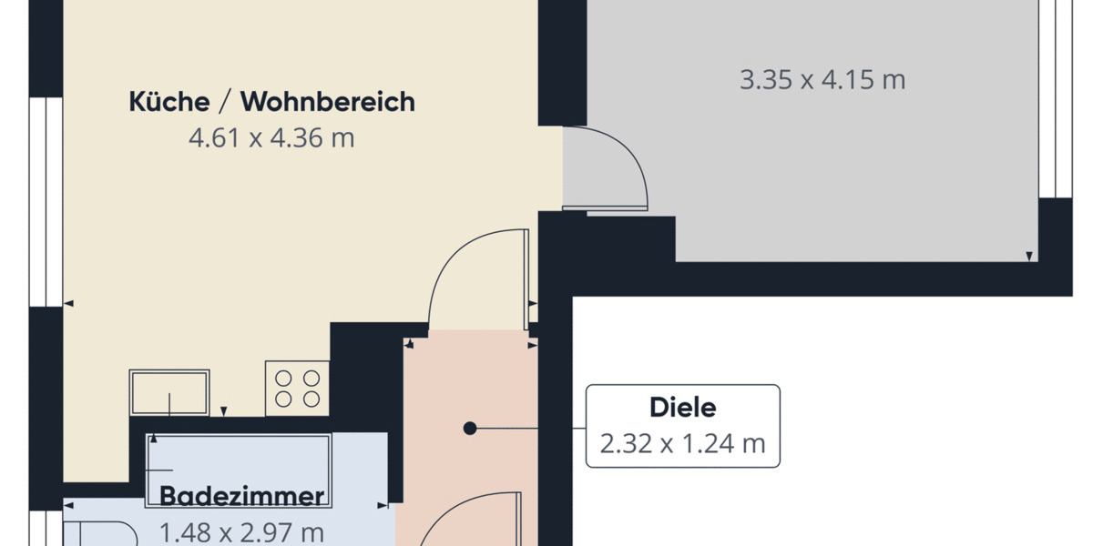 Etagenwohnung Augsburg Göggingen - 1 Zimmer, 39 m&sup2;, 135.000&euro; | Angebot:26500214