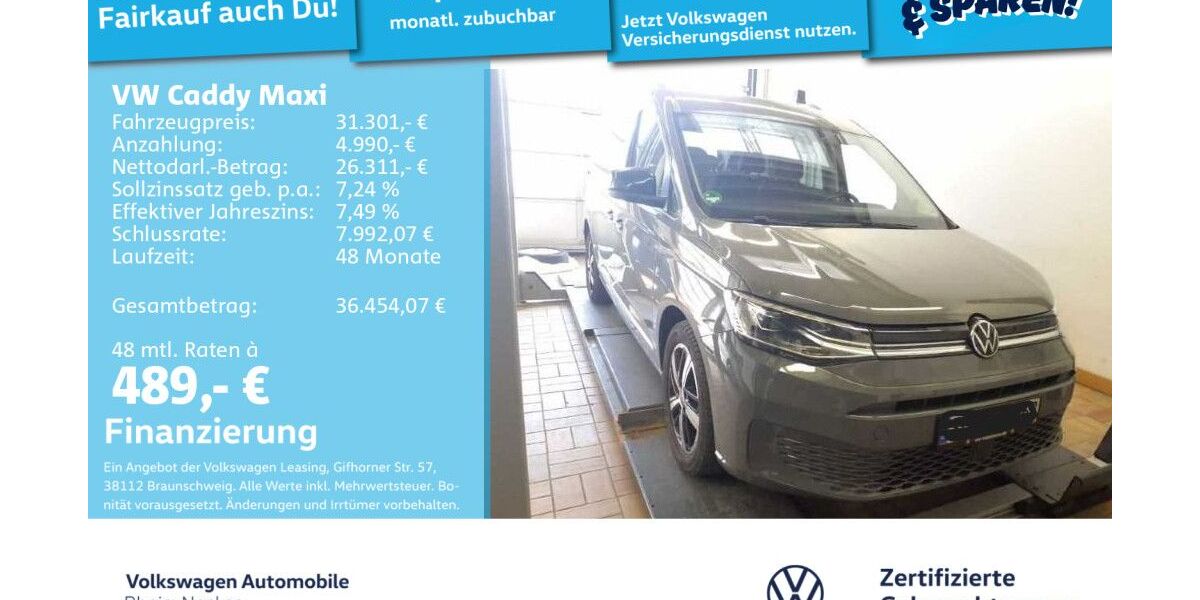 VW Caddy Maxi 68.105 km 30.988 &euro; Mannheim 68309