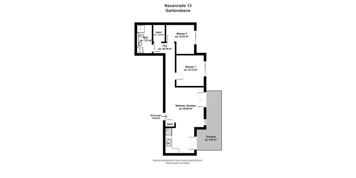 Etagenwohnung Molfsee - 3 Zimmer, 91 m&sup2;, 1.287&euro; | Angebot:26461983