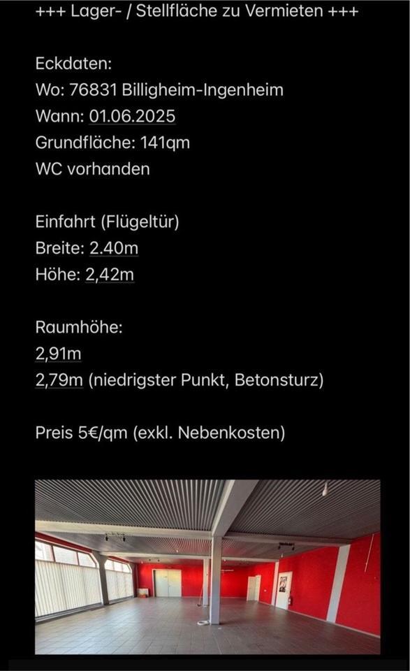 Lagerfläche Stellfläche zu vermieten Billigheim - Ingenheim