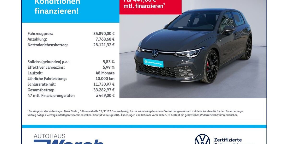 VW Golf 29.534 km 34.949 &euro; Südharz 06536