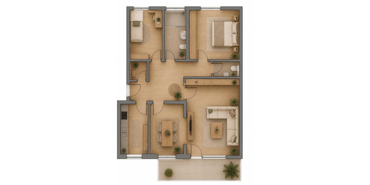 Erdgeschoßwohnung Konz - 4 Zimmer, 86 m&sup2;, 328.000&euro; | Angebot:27081544