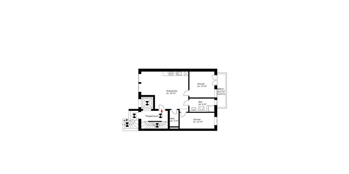 Etagenwohnung Bremen Walle - 3 Zimmer, 69 m&sup2;, 249.000&euro; | Angebot:25742315