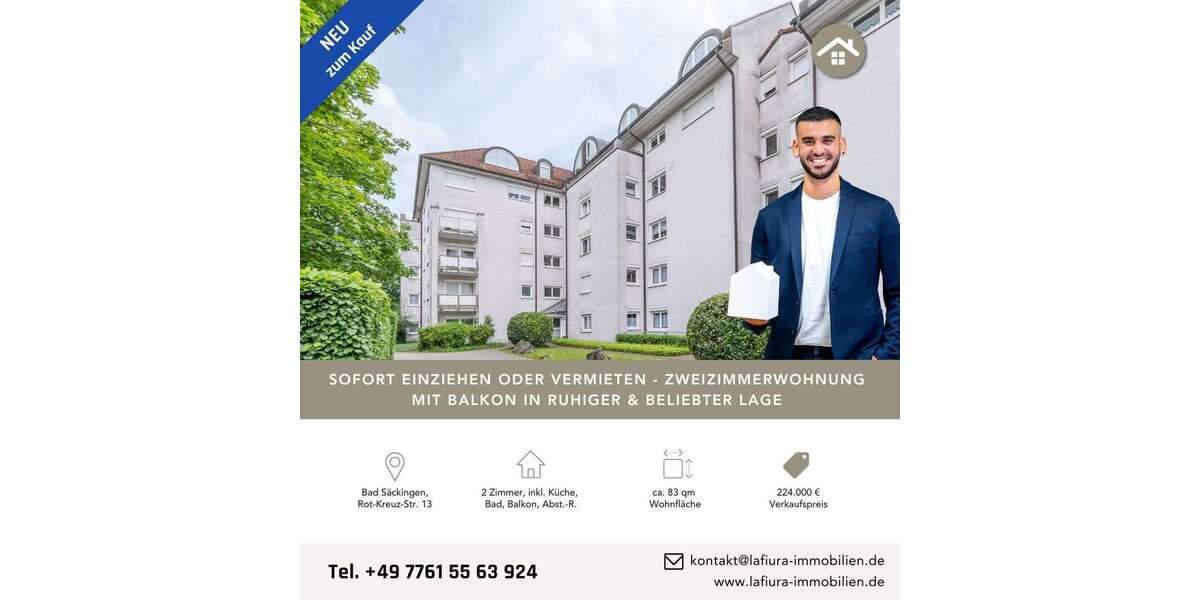 Etagenwohnung Bad Säckingen - 2 Zimmer, 83 m&sup2;, 224.000&euro; | Angebot:26660227