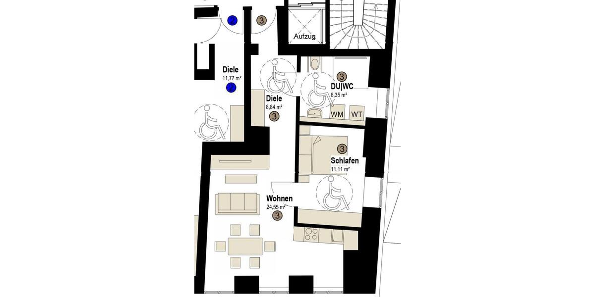Erdgeschoßwohnung Mengen - 2 Zimmer, 53 m&sup2;, 825&euro; | Angebot:25569311