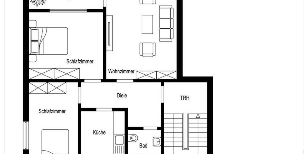 Etagenwohnung Grevenbroich Orken - 3 Zimmer, 59 m&sup2;, 129.000&euro; | Angebot:26804502