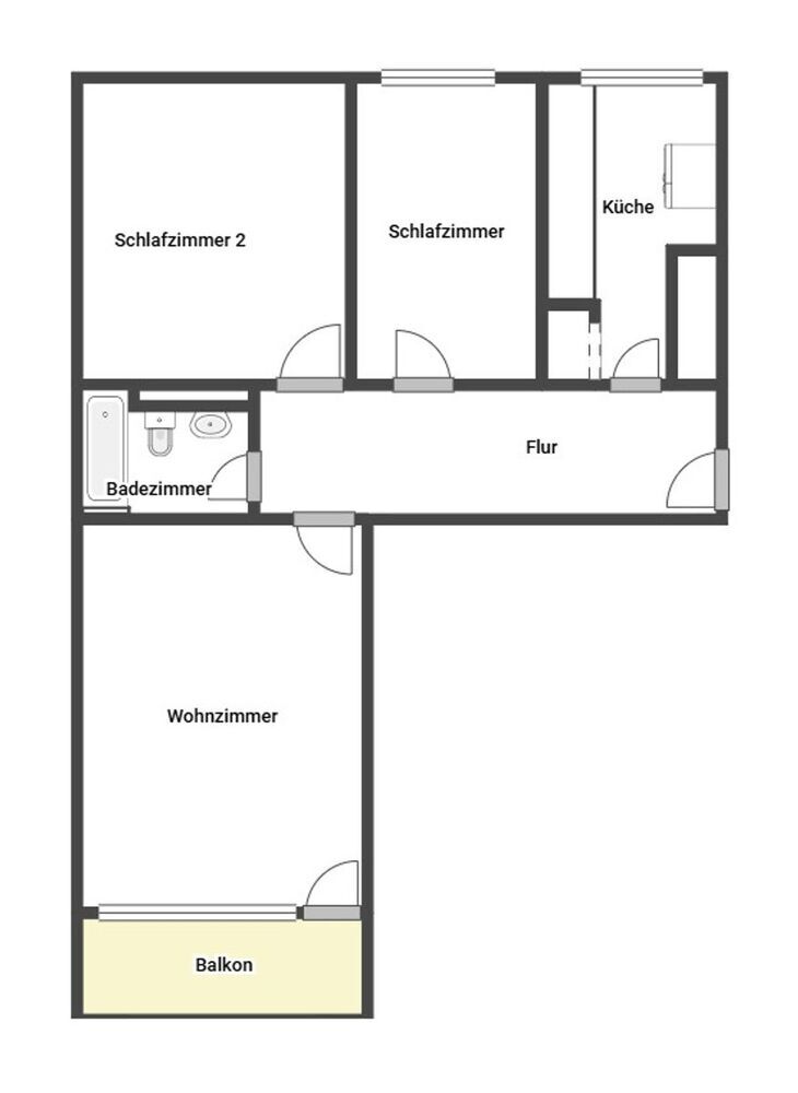 Helle 3-Zimmer-Wohnung mit Balkon in Citylage in Düren