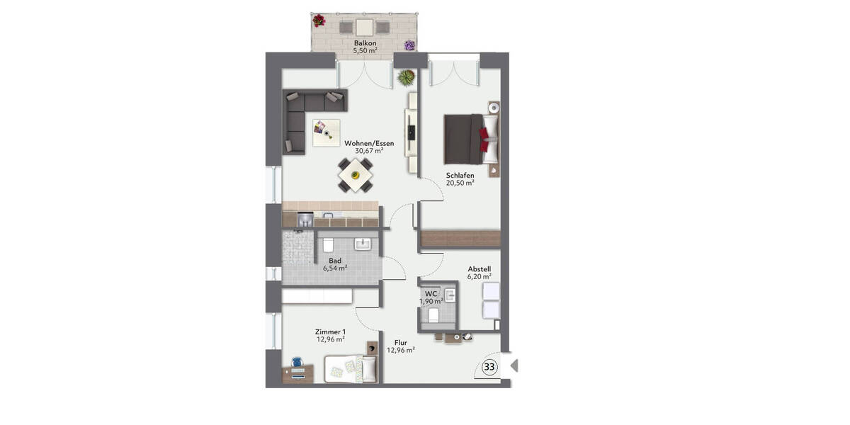 Etagenwohnung Achim - 3 Zimmer, 94 m&sup2;, 397.000&euro; | Angebot:25797267
