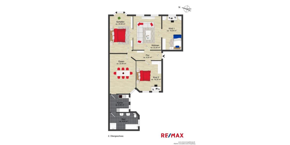 Etagenwohnung Magdeburg - 5 Zimmer, 124 m&sup2;, 930&euro; | Angebot:26006765