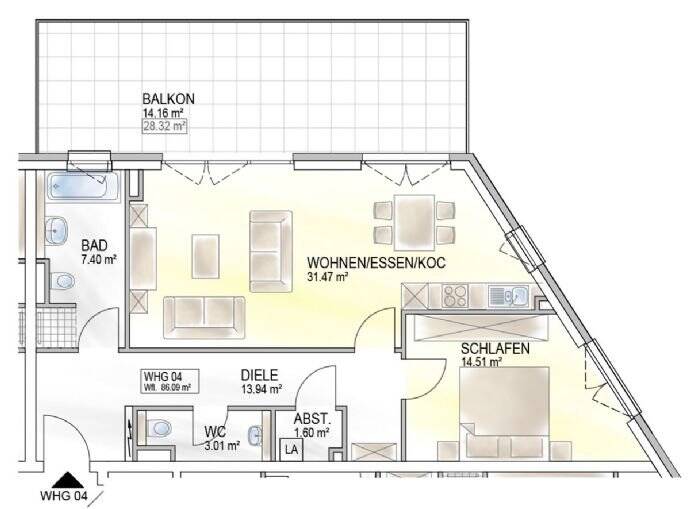 Etagenwohnung Schweich Issel - 2 Zimmer, 86 m&sup2;, 365.000&euro; | Angebot:25743573