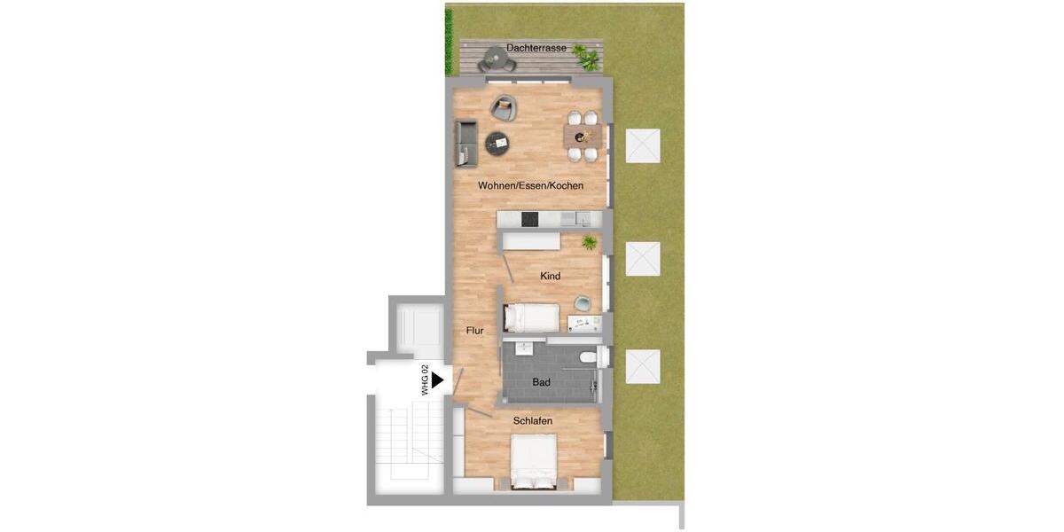 Terrassenwohnung Heilbronn Kernstadt - 3 Zimmer, 74 m&sup2;, 870.000&euro; | Angebot:26676050