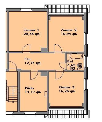 Etagenwohnung Lauta Torno - 3 Zimmer, 84 m&sup2;, 510&euro; | Angebot:26359673