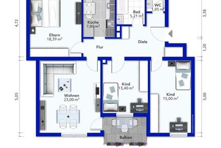 Schöne 4-Zimmer-Erdgeschoßwohnung in Kempten