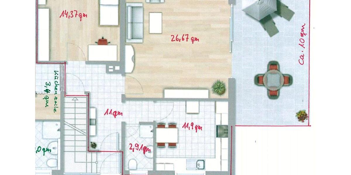 Erdgeschoßwohnung Wyk Auf Föhr - 3 Zimmer, 116 m&sup2;, 1.100&euro; | Angebot:25361600