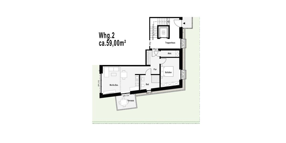 Etagenwohnung Altenberge - 2 Zimmer, 58 m&sup2;, 395&euro; | Angebot:24473903