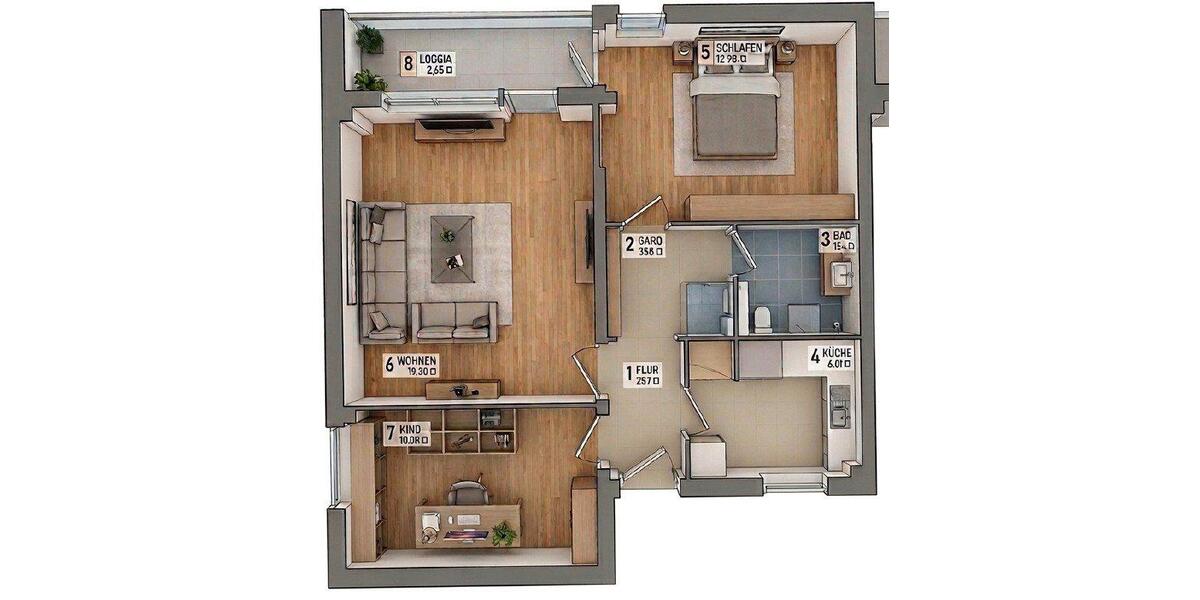 Etagenwohnung Bad Schwartau - 3 Zimmer, 60 m&sup2;, 108.000&euro; | Angebot:27022822