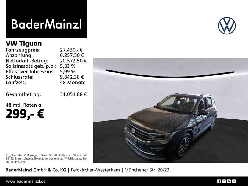 VW Tiguan 3.000 km 27.430 € Feldkirchen/Westerham 83620