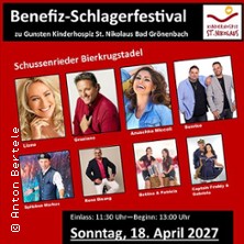 Benefiz-Schlagerfestival 18.04.2027 SCHUSSENRIEDER Bierkrugstadel