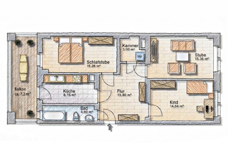 NEU SANIERT – BALKON – GUT GESCHNITTEN – ABSTELLE - Etagenwohnung Dresden Mickten | Angebot:26821933