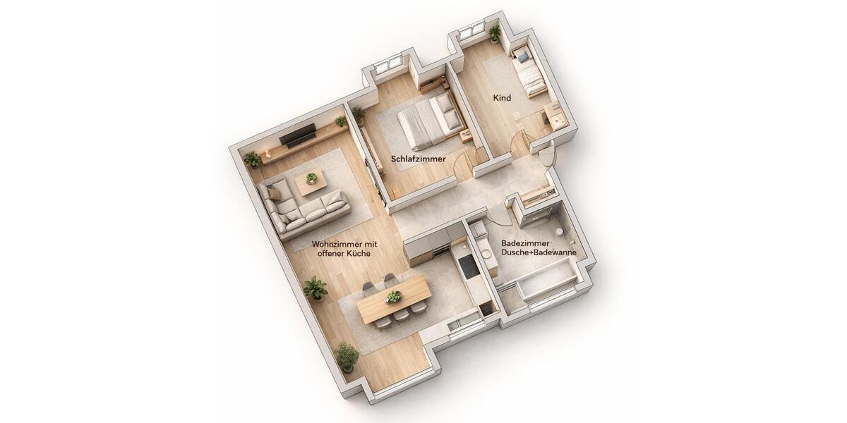 Dachgeschoßwohnung München Schwabing-Freimann - 3 Zimmer, 82 m&sup2;, 2.850&euro; | Angebot:26034256