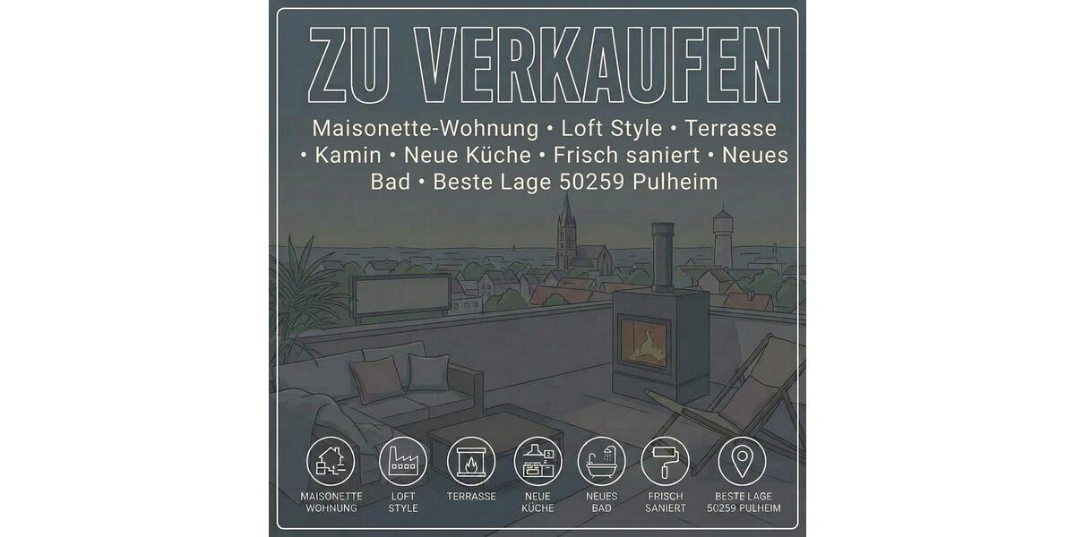 Maisonettenwohnung Pulheim - 2 Zimmer, 105 m&sup2;, 430.000&euro; | Angebot:26798638