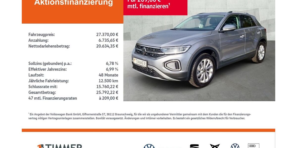 VW T-Roc 16.999 km 27.370 &euro; Rheine 48432