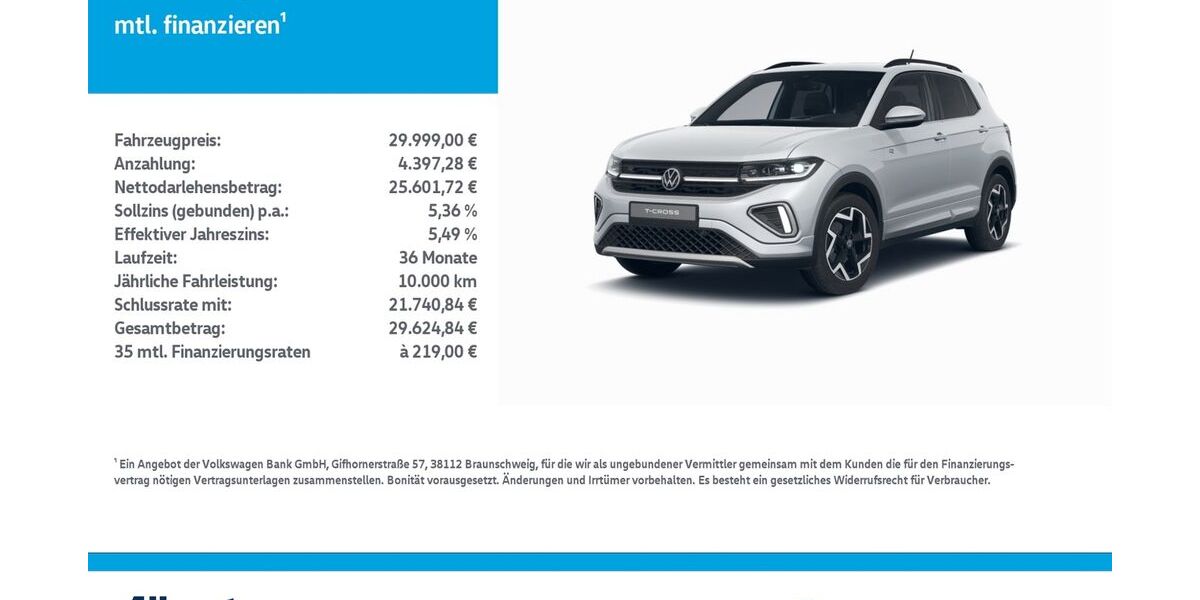 VW T-Cross 17.000 km 29.999 &euro; Mühlhausen/Thüringen 99974