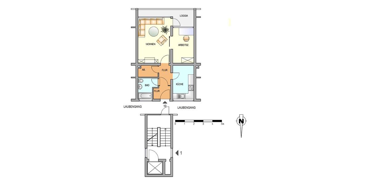 Etagenwohnung Erkrath - 1 Zimmer, 47 m&sup2;, 470&euro; | Angebot:26366001