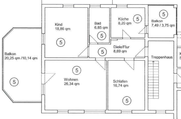 Etagenwohnung Nossen - 3 Zimmer, 90 m&sup2;, 585&euro; | Angebot:26145386