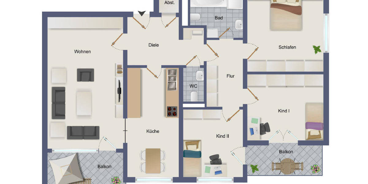 Etagenwohnung Hamm Bockum-Hövel - 4 Zimmer, 98 m&sup2;, 175.000&euro; | Angebot:22665157