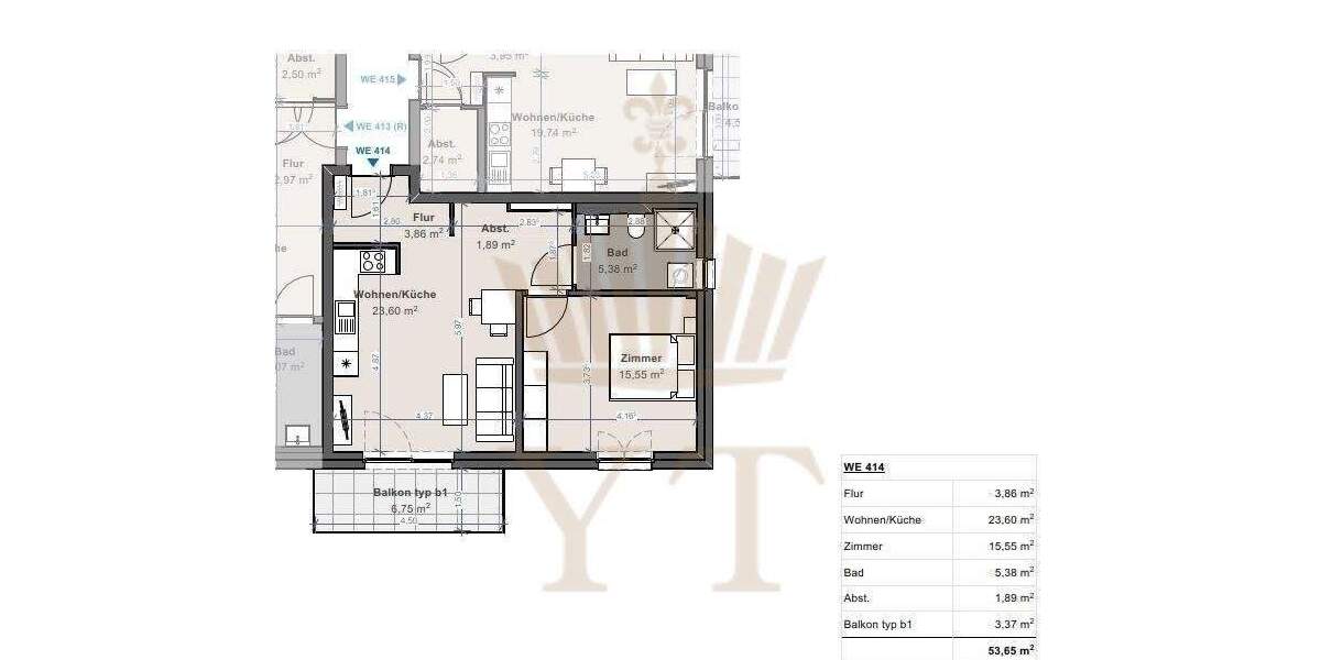 Etagenwohnung Biesenthal - 2 Zimmer, 53 m&sup2;, 810&euro; | Angebot:25140751