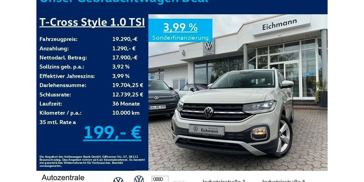 VW T-Cross 11.600 km 19.290 &euro; Heiligenroth 56412