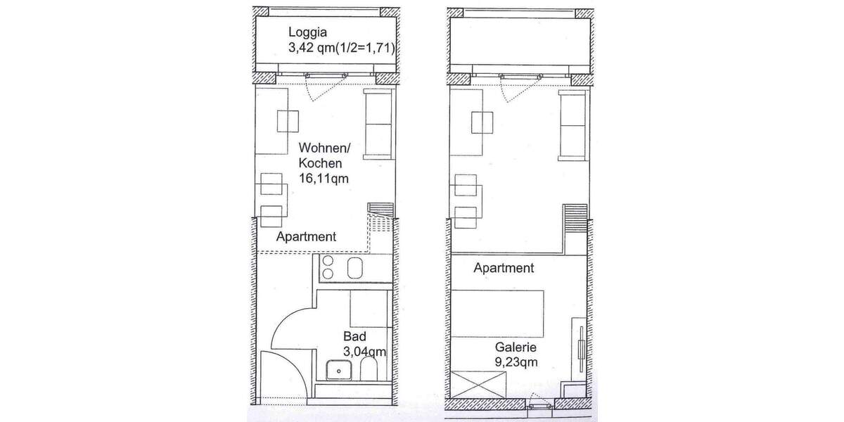 Etagenwohnung Augsburg Innenstadt - 1 Zimmer, 30 m&sup2;, 199.000&euro; | Angebot:25985914