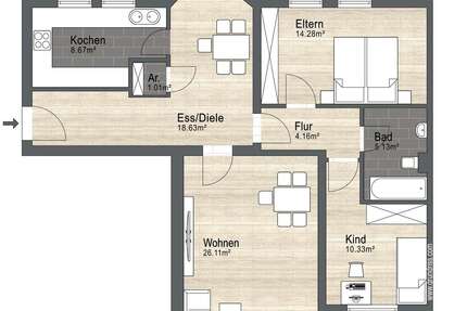 Wohnung zum Mieten in Müncheberg 850 € 89 m² 3 zimmer