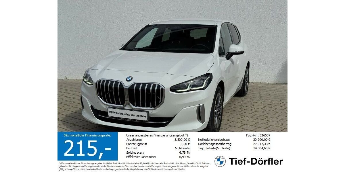 BMW 218 38.483 km 24.980 &euro; Marktsteft 97342