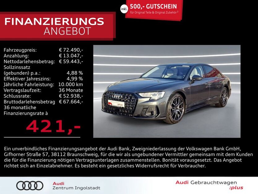 Audi A8 25.368 km 72.490 € Ingolstadt 85057