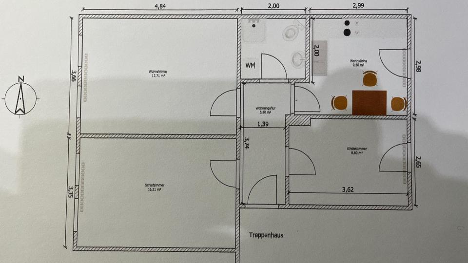 3 Raumwohnung in der 1.Etage 3 zimmer