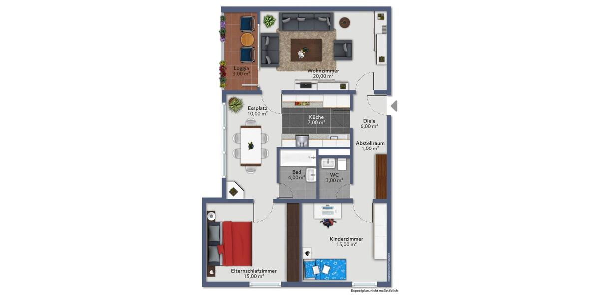 Etagenwohnung Monheim am Rhein - 3 Zimmer, 83 m&sup2;, 258.000&euro; | Angebot:26815436