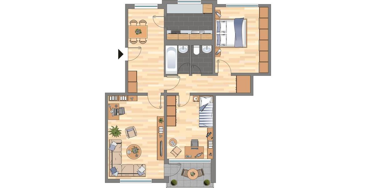 Etagenwohnung Melsdorf - 3 Zimmer, 80 m&sup2;, 749&euro; | Angebot:26350261