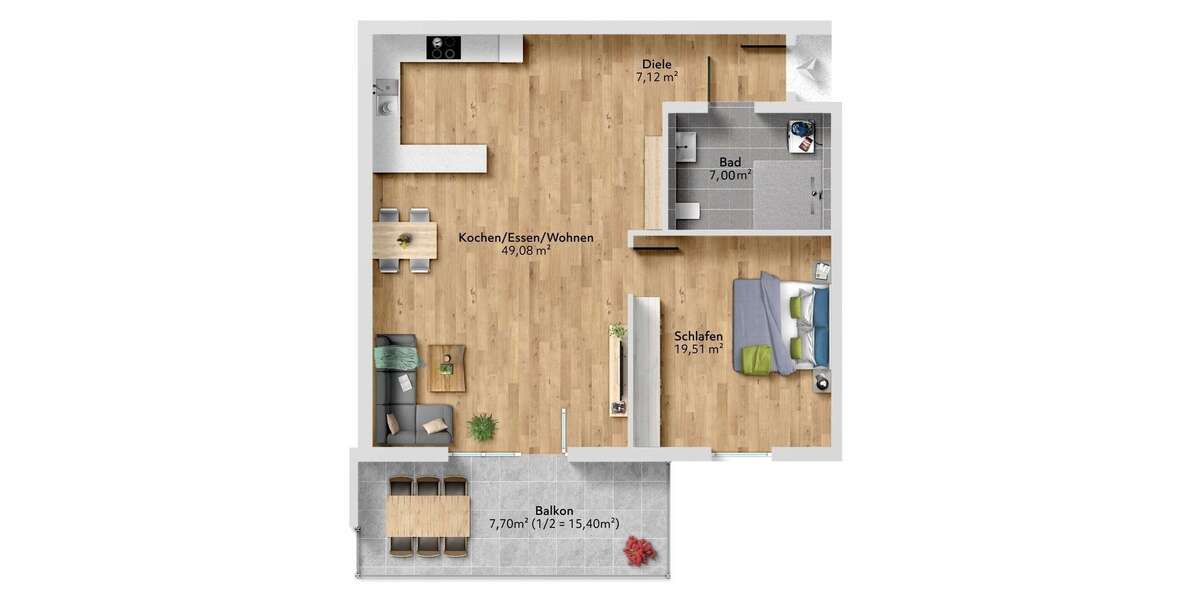 Etagenwohnung Weikersheim - 2.5 Zimmer, 90 m&sup2;, 379.722&euro; | Angebot:25277245