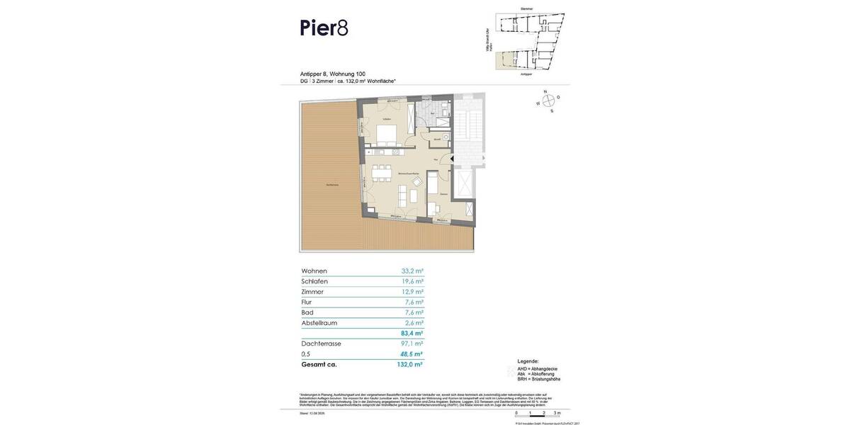 Etagenwohnung Kiel Gaarden-Ost - 3 Zimmer, 132 m&sup2;, 1.067.800&euro; | Angebot:23938983