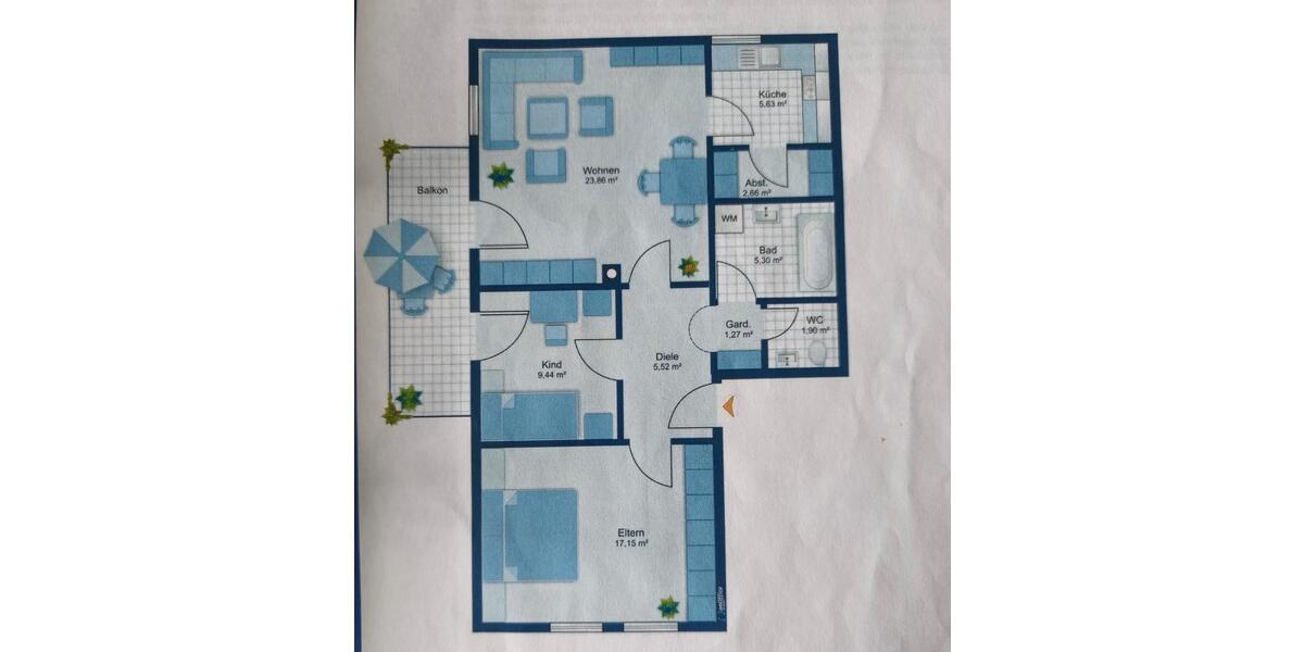 Hochparterre Hengersberg - 3 Zimmer, 75 m&sup2;, 285.000&euro; | Angebot:26955669