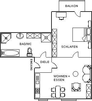 Etagenwohnung Tirschenreuth Lohnsitz - 1 Zimmer, 41 m&sup2;, 436&euro; | Angebot:25373694