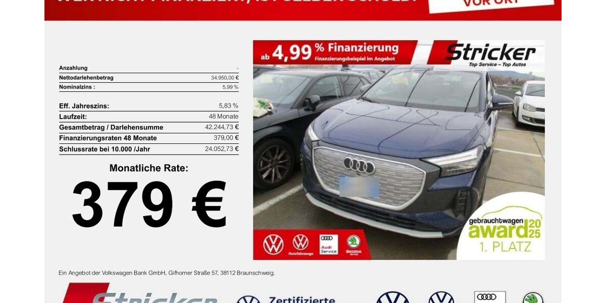 Audi Q4 e-tron 29.781 km 34.449 &euro; Detmold 32760