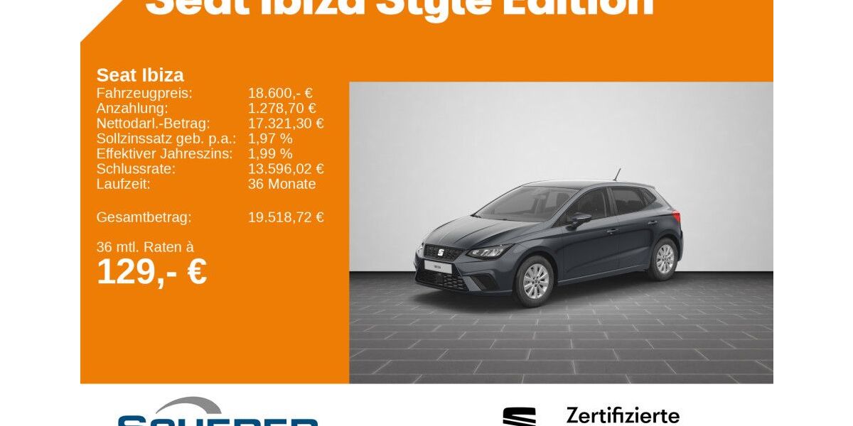 Seat Ibiza 16.070 km 17.590 &euro; Saarbrücken 66115