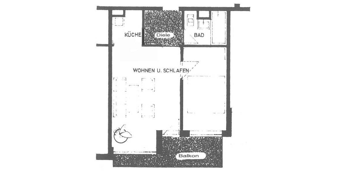 Etagenwohnung Straubing - 1 Zimmer, 42 m&sup2;, 390&euro; | Angebot:26439370