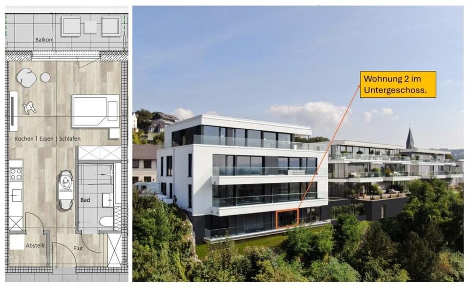 Etagenwohnung Vallendar - 1 Zimmer, 45 m&sup2;, 760&euro; | Angebot:24860258